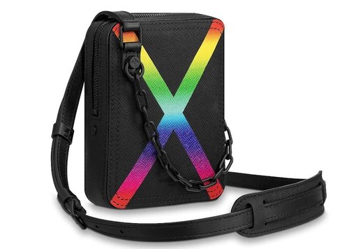 Louis Vuitton Danube Messenger Taiga - Black/Rainbow