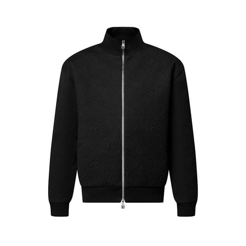 Louis Vuitton Embossed Monogram Jersey Tracksuit Top - Black - YP1AHCLO