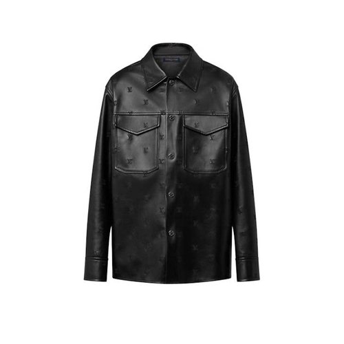 Louis Vuitton Embroidered Leather Signature Overshirt LV Blouson - Black - YP1AFIOJ