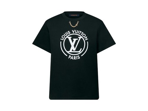 Louis Vuitton Flocked LV T-Shirt - Black/White - YP1AHEON