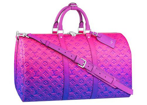 Louis Vuitton Keepall 50B Taurillon Illusion - Blue/Pink