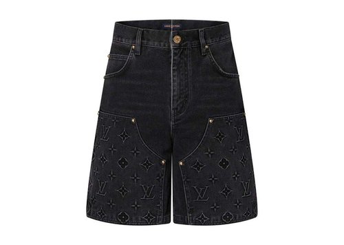 Louis Vuitton Monogram Workwear Denim Shorts - Black - YP1AFVAG