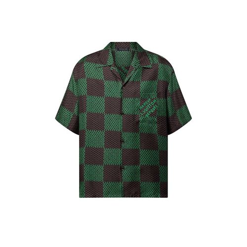 Louis Vuitton Open Collar ShortSleeved Silk Shirt - Jolly Green - YP1AFJAS