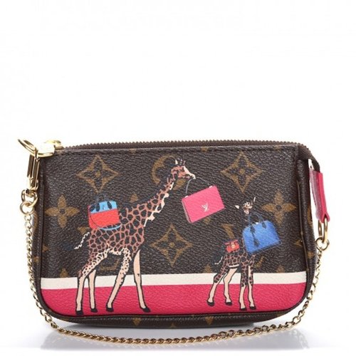 Louis Vuitton Pochette Accessories Giraffe Xmas Monogram Mini - Brown/Pink