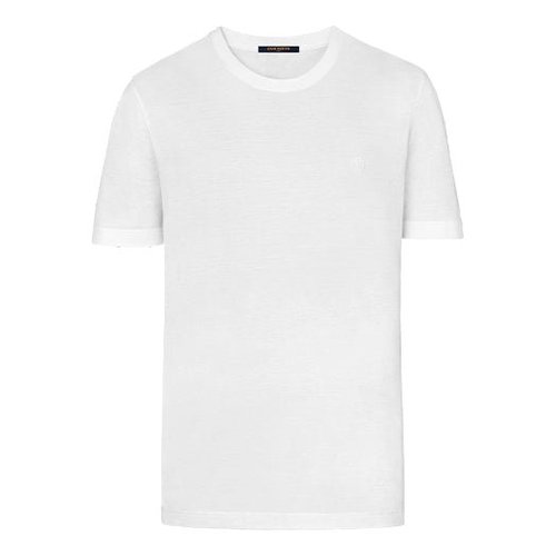 Louis Vuitton Solid Color Round Neck Short Sleeve T-Shirt - White - YP1A1SAU