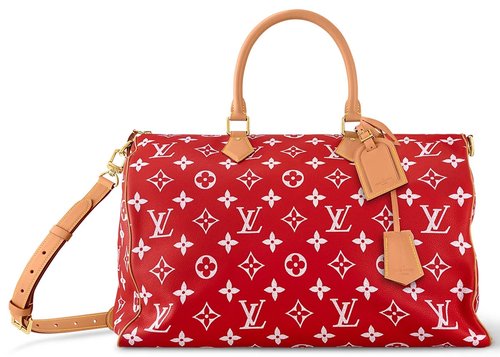 Louis Vuitton Speedy P9 Bandoulière 50 Monogram Leather - Red