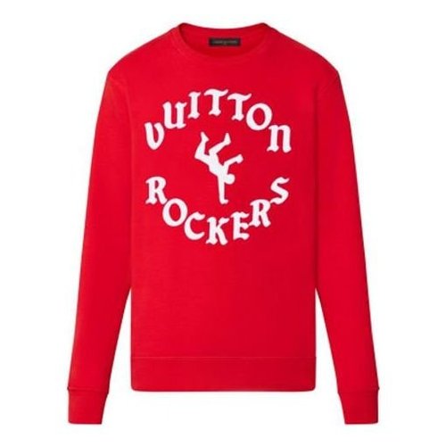 Louis Vuitton SS22 Alphabet Pattern Printing Round Neck Long Sleeves - Red - YP1A9T6K