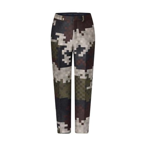Louis Vuitton Tailored Cotton Damier Damoflage Cigarette Pants - Green Damoflage Damier - YP1AFIYA