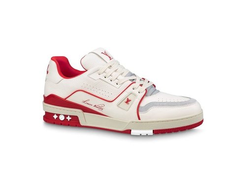 Louis Vuitton Trainer #54 Signature - White/Red/Grey - YP1ABFBE