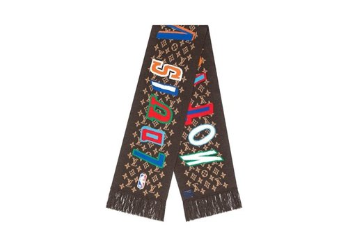 Louis Vuitton x NBA Letter Wool Scarf - Brown