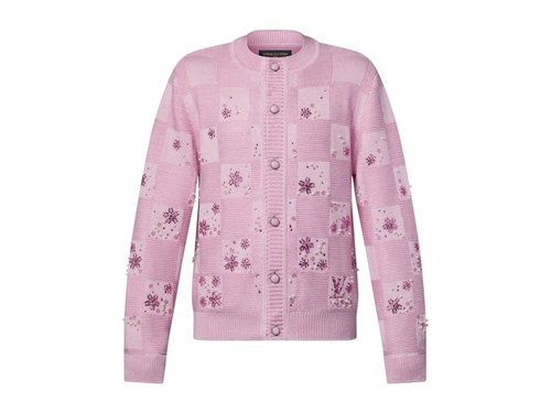 Louis Vuitton x Nigo Damier Embroidered Cardigan - Pale Pink - YP1AIMAK