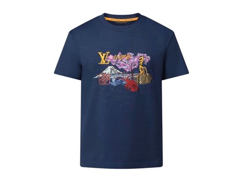 Louis Vuitton x Nigo Embroidered T-Shirt - Deep Navy Blue - YP1AIMKV