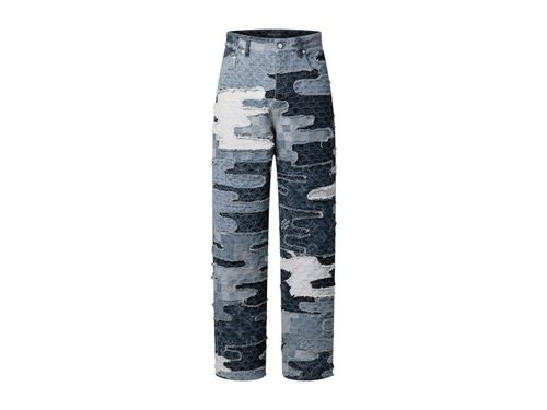Louis Vuitton x Nigo Patchwork Denim Skate Pants - Indigo - YP1AILUO