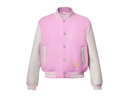 Louis Vuitton x Nigo Signature Leather Varsity Jacket - Pale Pink - YP1AILZ2