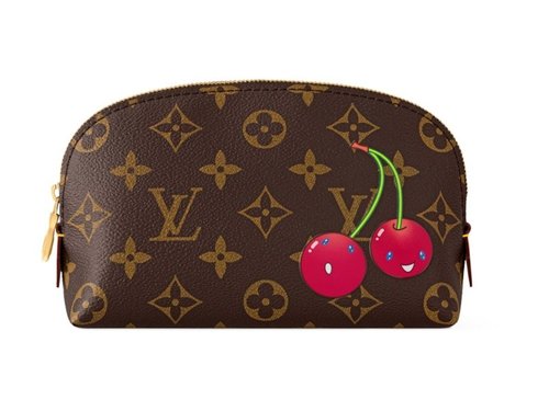 Louis Vuitton x Takashi Murakami Cherry Cosmetic Pouch PM - Brown Monogram