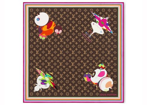 Louis Vuitton x Takashi Murakami Monogram Superflat Characters Square 70 - Brown - YPM96274