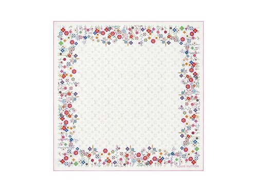 Louis Vuitton x Takashi Murakami Monogram Superflat Flowers Square 90 - White - YPM96263