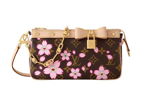 Louis Vuitton x Takashi Murakami Cherry Blossom Pochette Accessoires - Sakura Brown