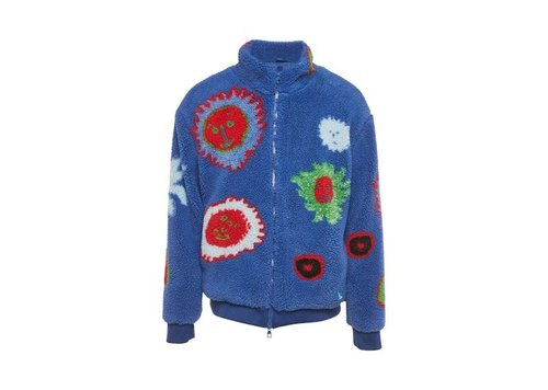 Louis Vuitton x Yayoi Kusama Faces Logo Blue Fleece Blouson Jacket - Multicolor - YP1AB6X0