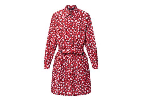 Louis Vuitton x Yayoi Kusama Infinity Dots Monogram Shirt Dress - Rouge Vif/Red/White - 1AB7PY