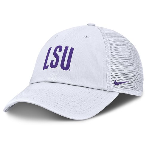 LSU Primetime Campus Club Nike College Trucker Adjustable Hat - White - NC3311QRLSN-H98