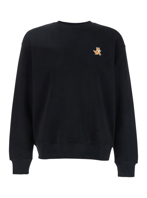 MaisOn Kitsuné Black Hoodie With Speedy Fox Logo Patch On The FrOnt In CottOn Man - MM00313KM0321P199