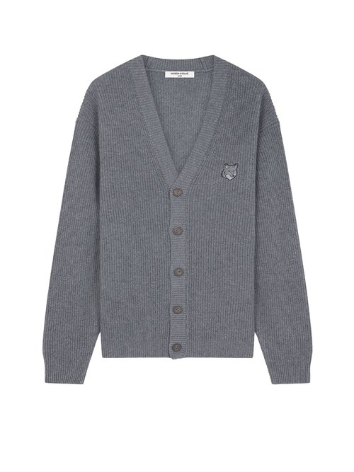 MaisOn Kitsuné Wool Blend Cardigan With Embroidered Foxy Patch On The FrOnt - NM00501KT1093_H131