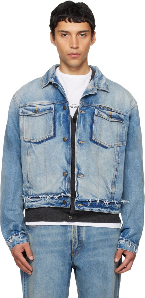 Maison Margiela Blue Caban Denim Jacket - Washed blue - S50AM0654 S30561987