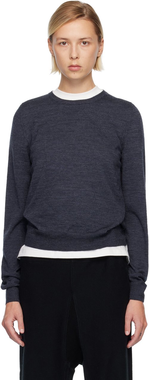 Maison Margiela Blue Wool Sweater - Dark blue - S51HL0030 M13147457