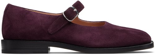 Maison Margiela Burgundy Tabi Mary Jane Ballerina Flats - T5081 Winetasting - S39WL0119 P8572