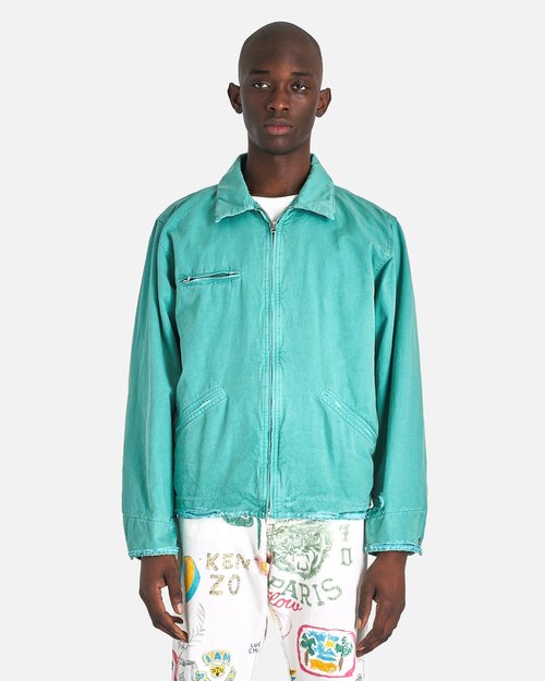 Maison Margiela Canvas Distressed Jacket - Turquoise - SH0AM0004-S78548-605-46