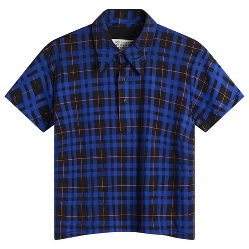 Maison Margiela Check Polo Top - Blue/Black - S51GL0073-M20171-963