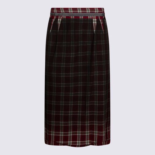 Maison Margiela Check Midi Skirt - Cobalt/Black - S51ME0053M35710001F