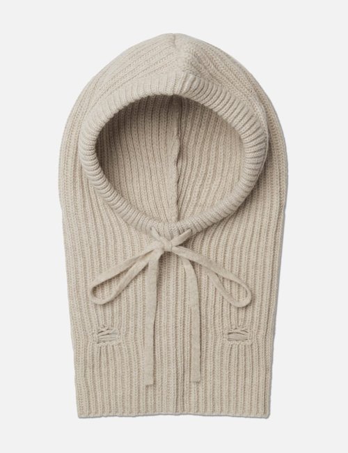 Maison Margiela Distressed Wool Balaclava - Beige Melange