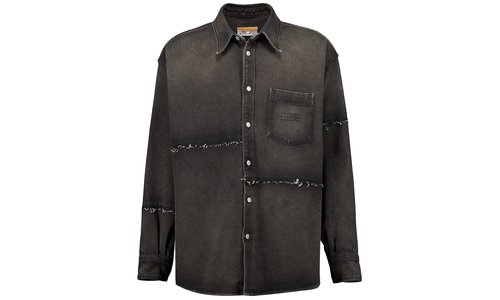 Maison Margiela Faded Denim Logo Shirt With Exposed Seams - SH2DT0009S30848962