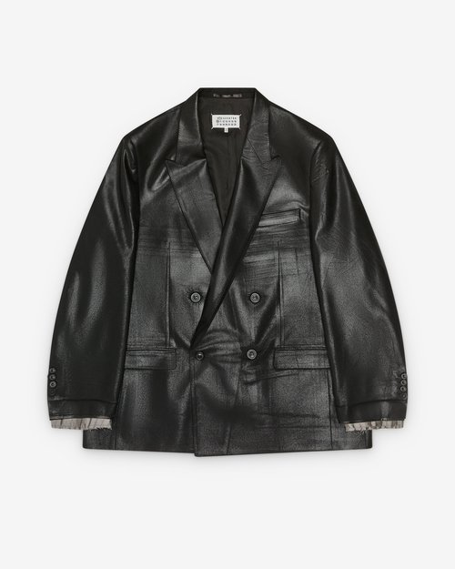 Maison Margiela Foiled Wool Blazer - Black - S50BN0548M35745900