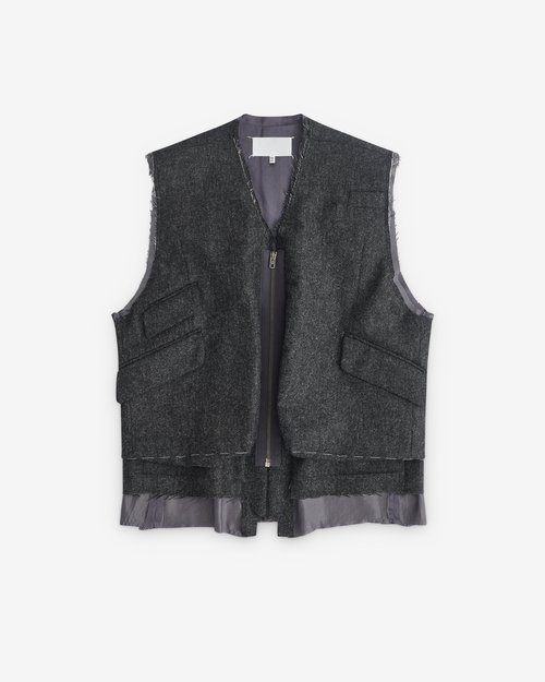 Maison Margiela Frayed Gilet - Dark Grey - S67FB0040M35569