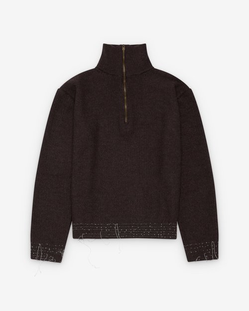 Maison Margiela Funnel Neck Sweater - Brown - S51HL0040