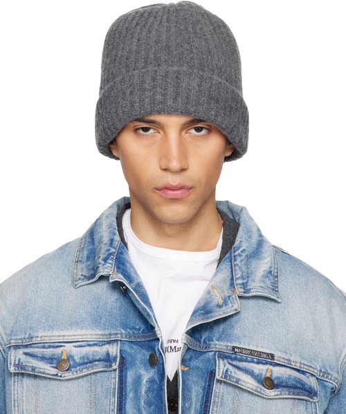 Maison Margiela Gray Ribbed Beanie - Dark grey - S50TB0016M13226859M
