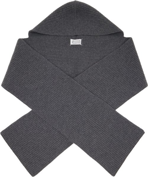 Maison Margiela Gray Wool Hooded Scarf - Dark grey - S50TE0118M13226859M