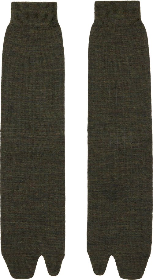 Maison Margiela Green Bootleg Tabi Socks - Dark green - S50TL0029S17867695M
