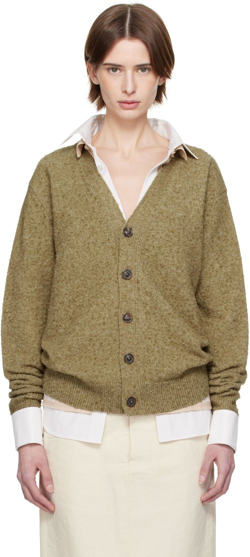 Maison Margiela Wool Blend Cardigan - Light Green - S50HP0019M13108725M