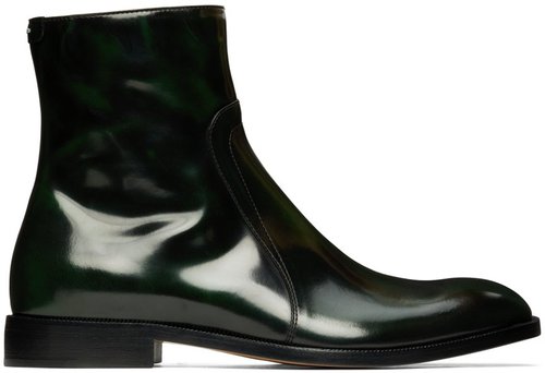 Maison Margiela Green Waxed Boots 