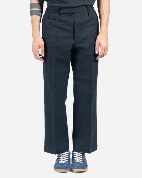 Maison Margiela High-Rise Twill Tailored Trousers - Navy
