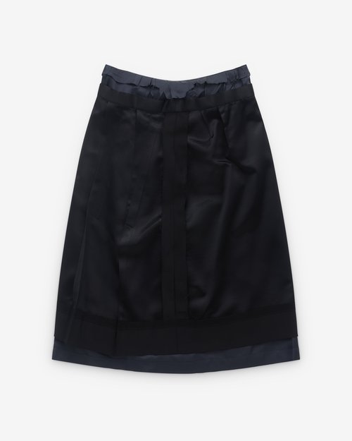 Maison Margiela Layered Midi Skirt - Black - S51ME0044M35478