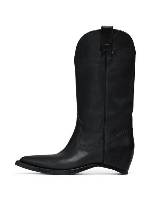 Maison Margiela Heel-less Western Leather Boot - Black - S39WW0081P7677T8013