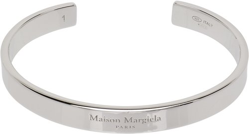 Maison Margiela Logo Reference Cuff Bracelet - Polished Silver - SM1UY0104P8865102