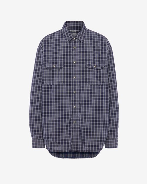 Maison Margiela Long-Sleeve Shirt - Blue/ grey che - S50DT0070M35779001F