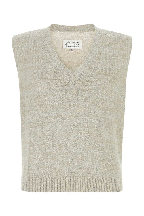 Maison Margiela Beige Knit Vest - Ice blue/beige - S50FB0115M13152003F