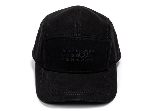 Maison Margiela MM6 Cotton Canvas 5 Panel Hat - Black - SH0TC0009-M35346-900